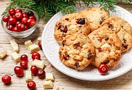 Ovesné cookies s brusinkami